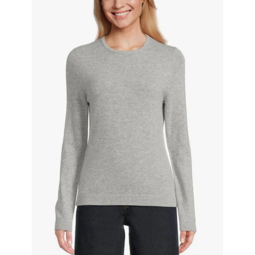 L.L. Bean Light Gray Cashmere Crewneck Sweater